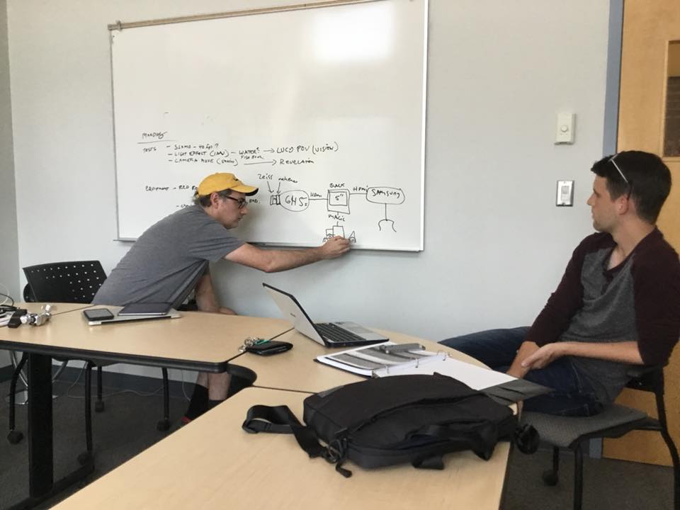 Ian Campbell & Jeremy Ratzlaff in pre-production on a 40-degree afternoon.