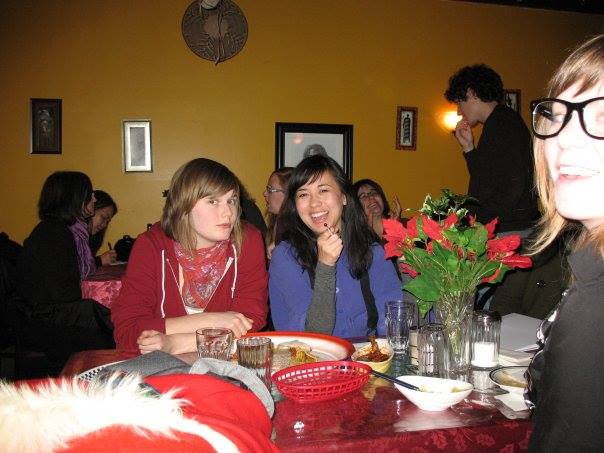 Jen Delos Reyes and friend at Chicken & Wine.