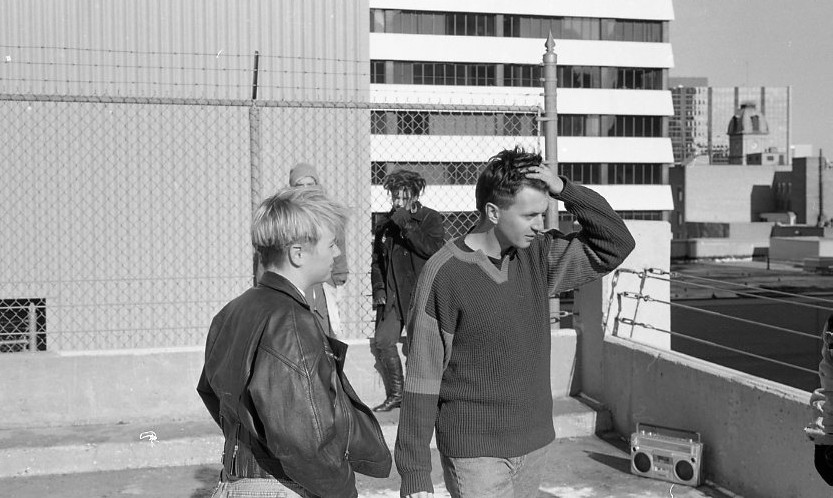 Mark Wihak looking confused on the set of The Ballad of Don Quinn